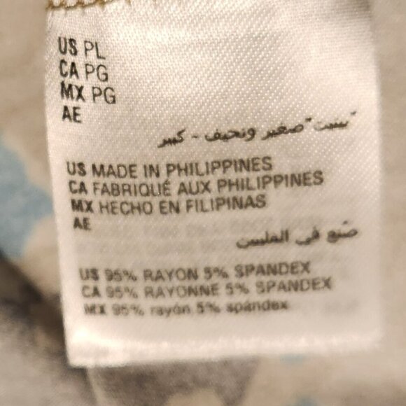 JM Collection Tee PL Aqua Beige Black Scoop Neck Cold Shoulder Top - Picture 5 of 9